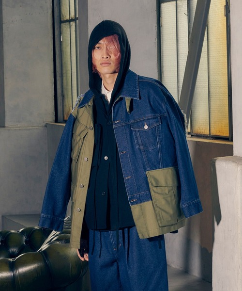 Wizzard ウィザード Army Washed Docking Denim Army ミリタリージャケット Jacket Wba22 W04 ミリタリージャケット Wizzard ウィザード