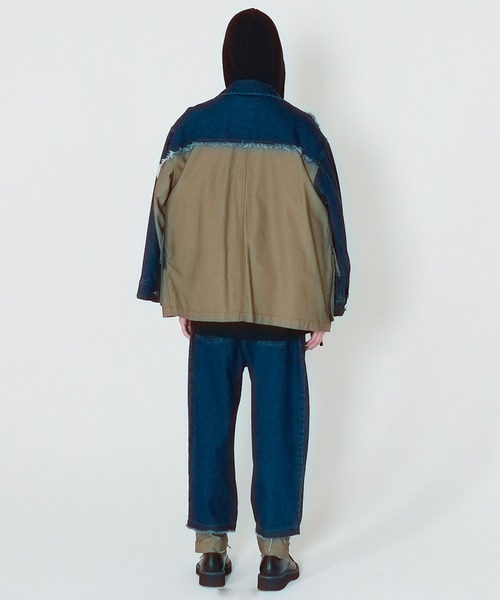Wizzard(ウィザード)の「Wizzard ウィザード / WASHED DOCKING DENIM ARMY JACKET / WBA22-W04(ミリタリージャケット・メンズ・ブラック/ホワイト×ブラック/グリーン系その他・1)」の9枚目の写真
