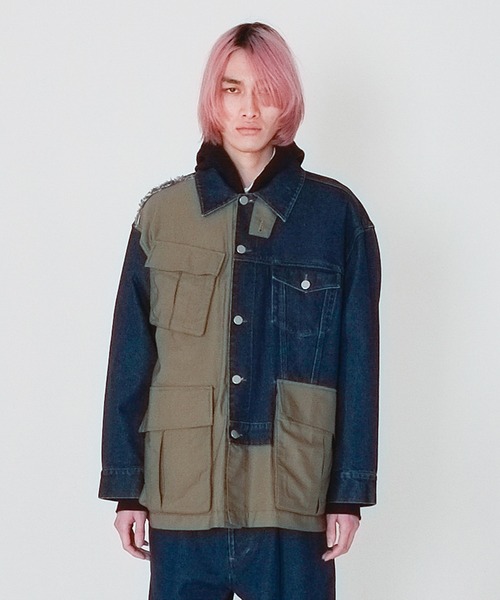 Wizzard(ウィザード)の「Wizzard ウィザード / WASHED DOCKING DENIM ARMY JACKET / WBA22-W04(ミリタリージャケット・メンズ・ブラック/ホワイト×ブラック/グリーン系その他・1)」の13枚目の写真