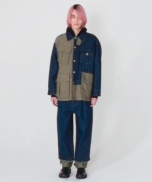 Wizzard(ウィザード)の「Wizzard ウィザード / WASHED DOCKING DENIM ARMY JACKET / WBA22-W04(ミリタリージャケット・メンズ・ブラック/ホワイト×ブラック/グリーン系その他・1)」の21枚目の写真