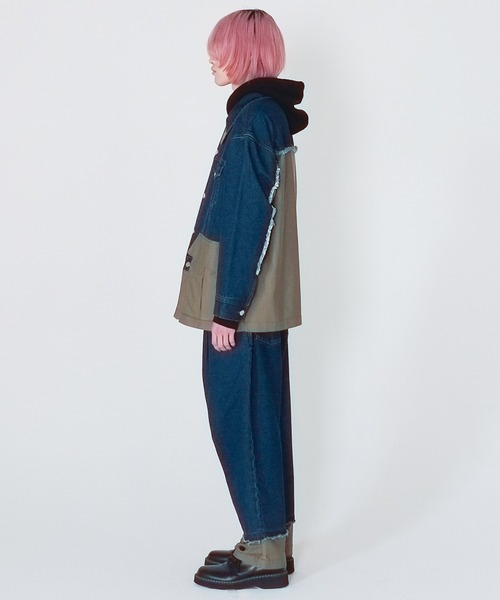 Wizzard(ウィザード)の「Wizzard ウィザード / WASHED DOCKING DENIM ARMY JACKET / WBA22-W04(ミリタリージャケット・メンズ・ブラック/ホワイト×ブラック/グリーン系その他・1)」の8枚目の写真