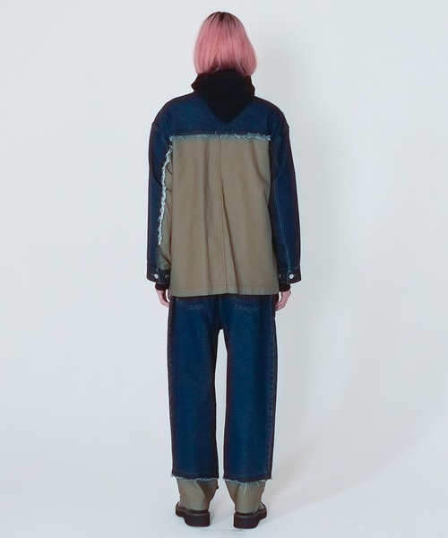 Wizzard(ウィザード)の「Wizzard ウィザード / WASHED DOCKING DENIM ARMY JACKET / WBA22-W04(ミリタリージャケット・メンズ・ブラック/ホワイト×ブラック/グリーン系その他・1)」の12枚目の写真