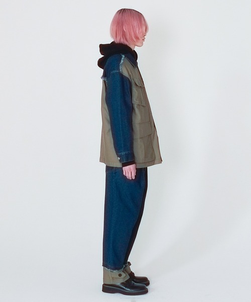 Wizzard(ウィザード)の「Wizzard ウィザード / WASHED DOCKING DENIM ARMY JACKET / WBA22-W04(ミリタリージャケット・メンズ・ブラック/ホワイト×ブラック/グリーン系その他・1)」の18枚目の写真