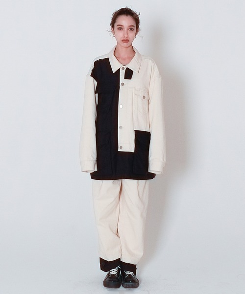Wizzard(ウィザード)の「Wizzard ウィザード / WASHED DOCKING DENIM ARMY JACKET / WBA22-W04(ミリタリージャケット・メンズ・ブラック/ホワイト×ブラック/グリーン系その他・1)」の4枚目の写真