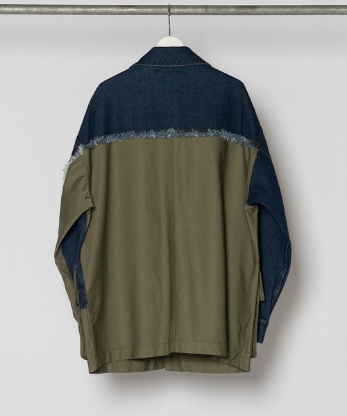 Wizzard(ウィザード)の「Wizzard ウィザード / WASHED DOCKING DENIM ARMY JACKET / WBA22-W04(ミリタリージャケット・メンズ・ブラック/ホワイト×ブラック/グリーン系その他・1)」の16枚目の写真
