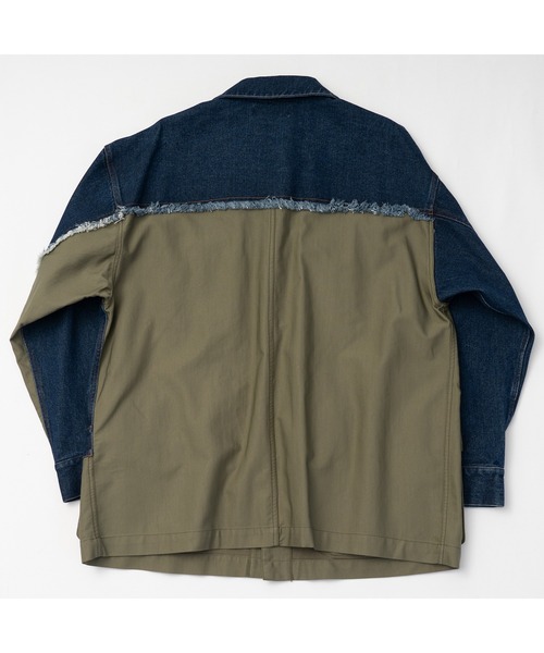 Wizzard(ウィザード)の「Wizzard ウィザード / WASHED DOCKING DENIM ARMY JACKET / WBA22-W04(ミリタリージャケット・メンズ・ブラック/ホワイト×ブラック/グリーン系その他・1)」の14枚目の写真