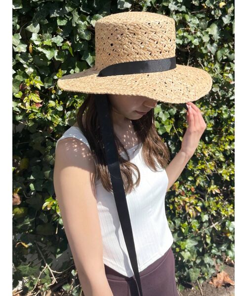 EMODA（エモダ）の「ワイドタイハット（ハット・レディース・ブラック/ベージュ・FREE）」の4枚目の写真