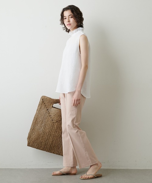 Whim Gazette（ウィムガゼット）の「セミフレアイージーパンツ（スラックス・レディース・オフホワイト/ベビーピンク・38/36）」の12枚目の写真