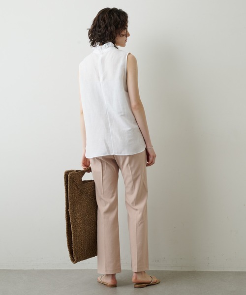 Whim Gazette（ウィムガゼット）の「セミフレアイージーパンツ（スラックス・レディース・オフホワイト/ベビーピンク・38/36）」の10枚目の写真