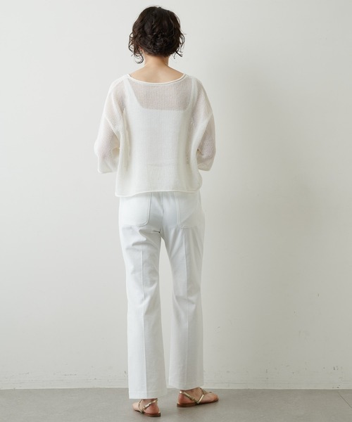 Whim Gazette（ウィムガゼット）の「セミフレアイージーパンツ（スラックス・レディース・オフホワイト/ベビーピンク・38/36）」の13枚目の写真