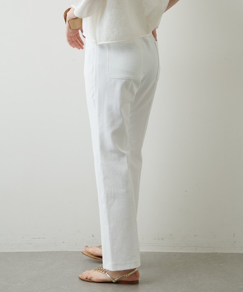 Whim Gazette（ウィムガゼット）の「セミフレアイージーパンツ（スラックス・レディース・オフホワイト/ベビーピンク・38/36）」の6枚目の写真