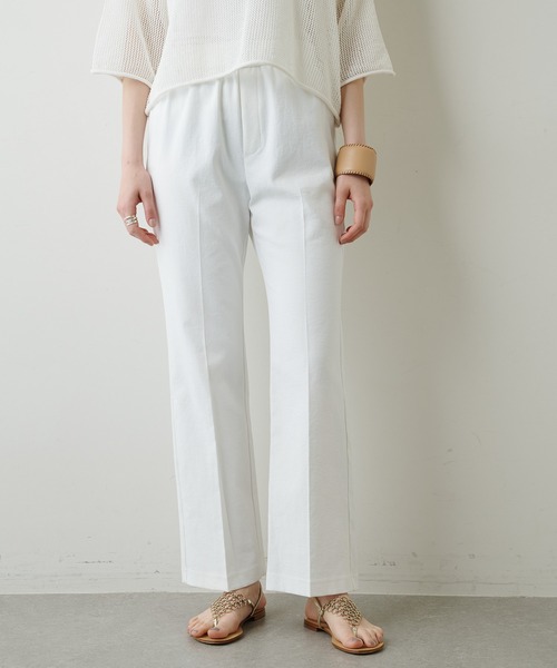 Whim Gazette（ウィムガゼット）の「セミフレアイージーパンツ（スラックス・レディース・オフホワイト/ベビーピンク・38/36）」の15枚目の写真