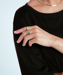 COLOR TOKYO ACCESSORIES | ウェーブ2連レイヤード風リング(リング)