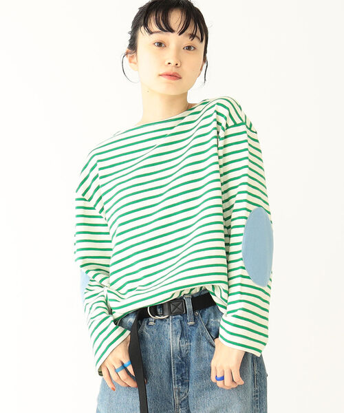 BEAMS BOY（ビームスボーイ）の「BEAMS BOY / エルボーパッチ バスク ロングスリーブ カットソー 22FW（Tシャツ/カットソー・レディース・オフホワイト/その他/その他1/ホワイト系その他7・ONE SIZE）」の3枚目の写真