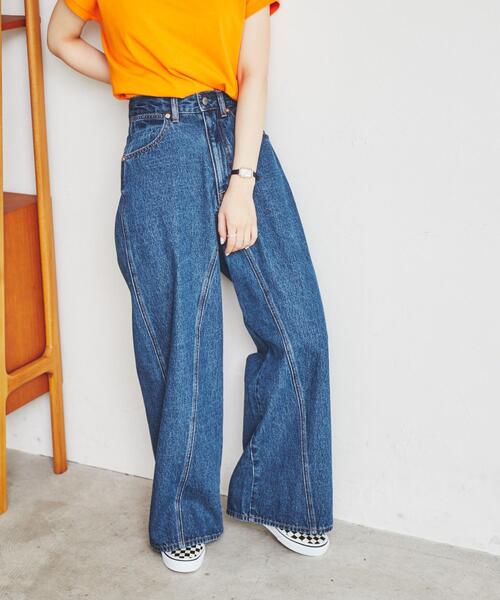 coen（コーエン）の「【展開店舗限定】ワイドシームデニムパンツ（デニムパンツ・レディース・ブラック/コバルトブルー・S/M/L）」の3枚目の写真