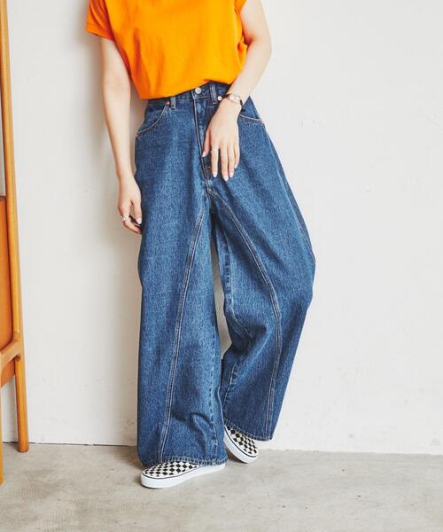 coen（コーエン）の「【展開店舗限定】ワイドシームデニムパンツ（デニムパンツ・レディース・ブラック/コバルトブルー・S/M/L）」の7枚目の写真