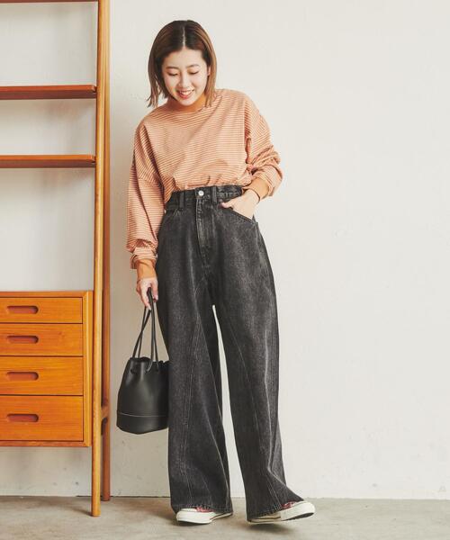 coen（コーエン）の「【展開店舗限定】ワイドシームデニムパンツ（デニムパンツ・レディース・ブラック/コバルトブルー・S/M/L）」の11枚目の写真