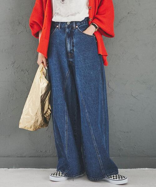 coen（コーエン）の「【展開店舗限定】ワイドシームデニムパンツ（デニムパンツ・レディース・ブラック/コバルトブルー・S/M/L）」の12枚目の写真