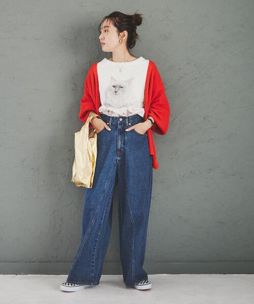 coen（コーエン）の「【展開店舗限定】ワイドシームデニムパンツ（デニムパンツ・レディース・ブラック/コバルトブルー・S/M/L）」の13枚目の写真