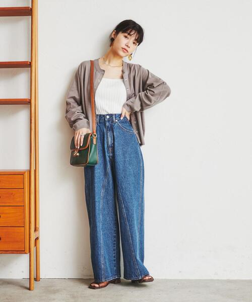 coen（コーエン）の「【展開店舗限定】ワイドシームデニムパンツ（デニムパンツ・レディース・ブラック/コバルトブルー・S/M/L）」の14枚目の写真