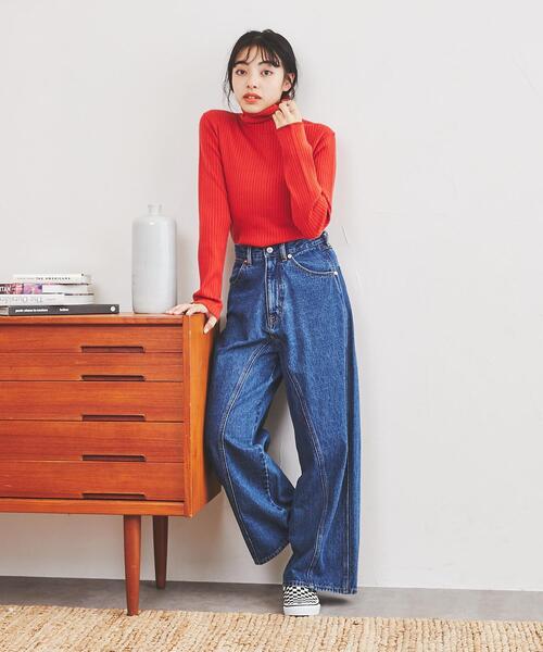 coen（コーエン）の「【展開店舗限定】ワイドシームデニムパンツ（デニムパンツ・レディース・ブラック/コバルトブルー・S/M/L）」の18枚目の写真