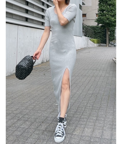 Vicente(ヴィセンテ)の「High slit maxi onepiece(ワンピース・レディース・ブラック/グレー/ブルー・FREE)」の10枚目の写真