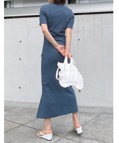 Vicente(ヴィセンテ)の「High slit maxi onepiece(ワンピース・レディース・ブラック/グレー/ブルー・FREE)」の7枚目の写真