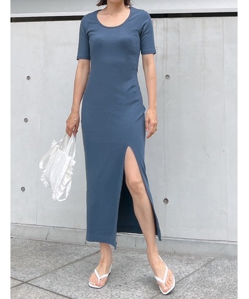 Vicente(ヴィセンテ)の「High slit maxi onepiece(ワンピース・レディース・ブラック/グレー/ブルー・FREE)」の12枚目の写真