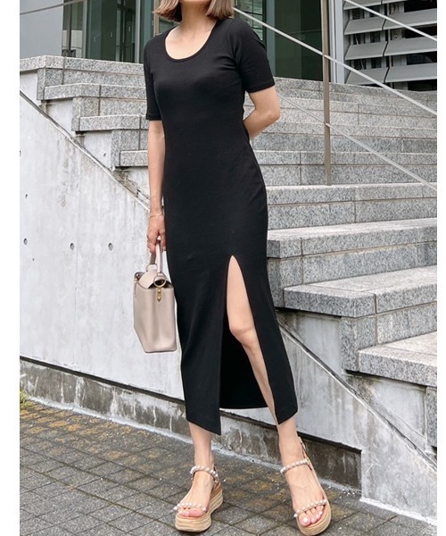 Vicente(ヴィセンテ)の「High slit maxi onepiece(ワンピース・レディース・ブラック/グレー/ブルー・FREE)」の19枚目の写真