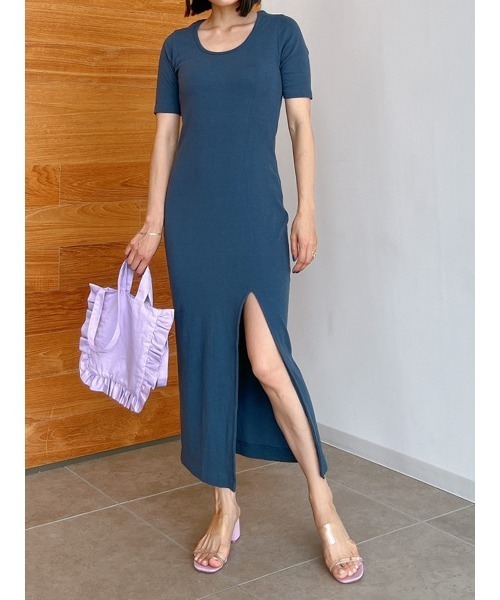 Vicente(ヴィセンテ)の「High slit maxi onepiece(ワンピース・レディース・ブラック/グレー/ブルー・FREE)」の20枚目の写真