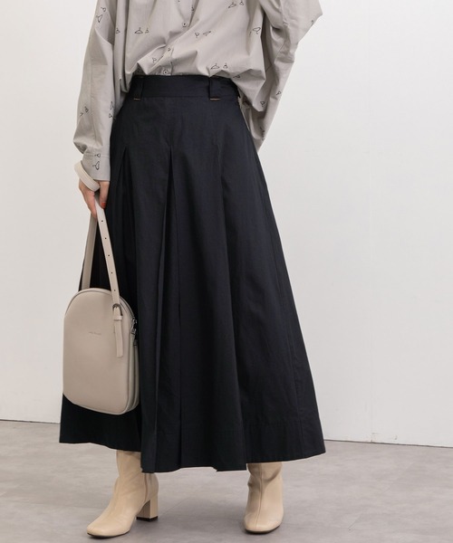 POU DOU DOU（プードゥドゥ）の「ボックスプリーツロングスカート（スカート・レディース・ブラック/スミクロ/ライトベージュ・3）」の2枚目の写真