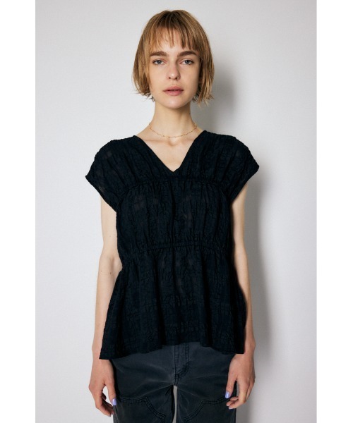 MOUSSY（マウジー）の「GATHERED SLEEVELESS ブラウス（シャツ/ブラウス・レディース・ブラック/ダークブラウン/オフホワイト・FREE）」の13枚目の写真