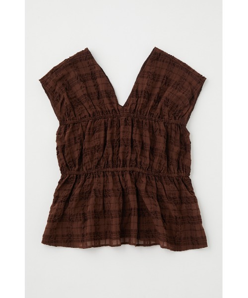 MOUSSY（マウジー）の「GATHERED SLEEVELESS ブラウス（シャツ/ブラウス・レディース・ブラック/ダークブラウン/オフホワイト・FREE）」の7枚目の写真