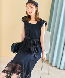 tocco closet | 裾スカラップカットレースフレアスカート(スカート)