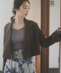 Andemiu | クロップドテーラードジャケット162223(テーラードジャケット)