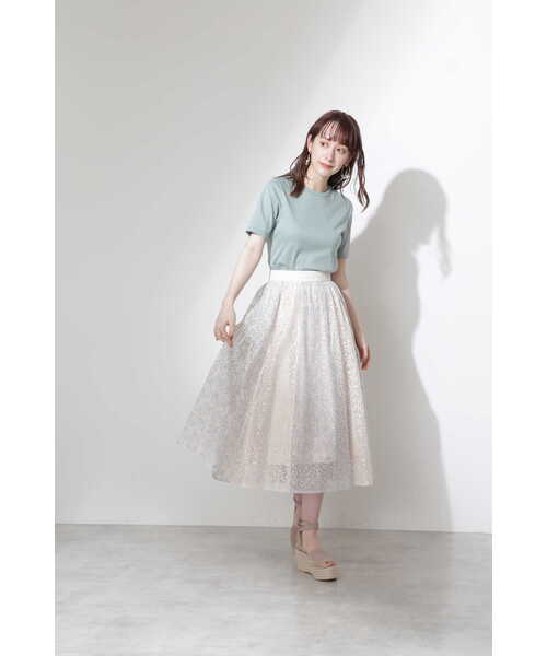 JILL STUART（ジルスチュアート）の「ボタニカルダイレーススカート（スカート・レディース・ブルー・4/0）」の5枚目の写真