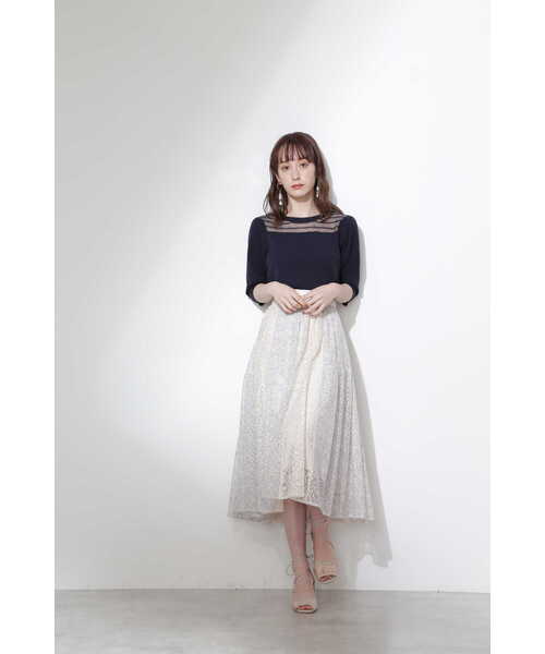 JILL STUART（ジルスチュアート）の「ボタニカルダイレーススカート（スカート・レディース・ブルー・4/0）」の6枚目の写真