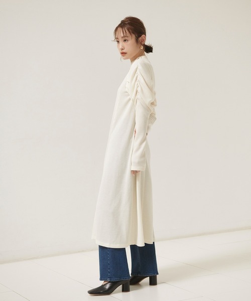 vis-`a-vis（ビサビ）の「【WEB限定】【高橋愛コラボ】【洗える】袖ボリュームワンピース＆サテンぺチスカートセット（ワンピース・レディース・ブラウン系その他/ホワイト/ダークブラウン・FREE）」の15枚目の写真