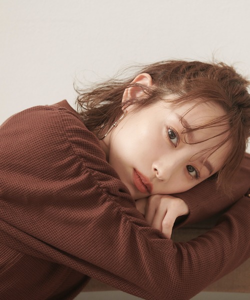 vis-`a-vis（ビサビ）の「【WEB限定】【高橋愛コラボ】【洗える】袖ボリュームワンピース＆サテンぺチスカートセット（ワンピース・レディース・ブラウン系その他/ホワイト/ダークブラウン・FREE）」の17枚目の写真