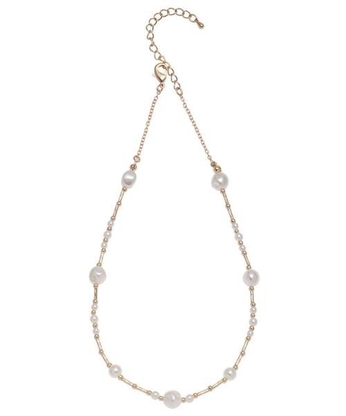 MERCURYDUO（マーキュリーデュオ）の「淡水パールミックスチョーカーネックレス（ネックレス・レディース・シルバー/ゴールド・FREE）」の2枚目の写真