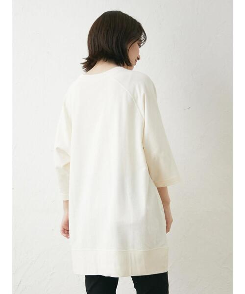 Green Parks(グリーンパークス)の「7分袖オーバーサイズラグランチュニック(Tシャツ/カットソー・レディース・ブラウン/イエロー/ダークグレー/オフホワイト・FREE)」の5枚目の写真