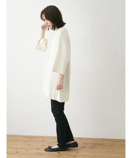 Green Parks(グリーンパークス)の「7分袖オーバーサイズラグランチュニック(Tシャツ/カットソー・レディース・ブラウン/イエロー/ダークグレー/オフホワイト・FREE)」の20枚目の写真