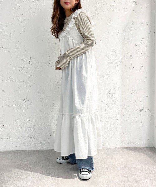 apres jour mignon（アプレジュールミニョン）の「コットンレースフリルワンピース【ZOZOTOWN限定アイテム】（ワンピース・レディース・ブラック/オフホワイト・フリー/X-LARGE）」の7枚目の写真