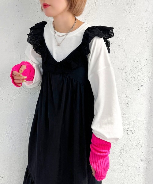 apres jour mignon（アプレジュールミニョン）の「コットンレースフリルワンピース【ZOZOTOWN限定アイテム】（ワンピース・レディース・ブラック/オフホワイト・フリー/X-LARGE）」の11枚目の写真