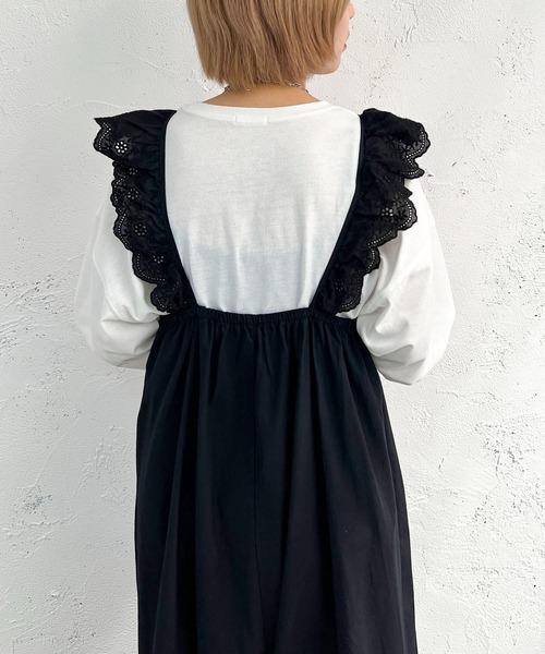 apres jour mignon（アプレジュールミニョン）の「コットンレースフリルワンピース【ZOZOTOWN限定アイテム】（ワンピース・レディース・ブラック/オフホワイト・フリー/X-LARGE）」の12枚目の写真