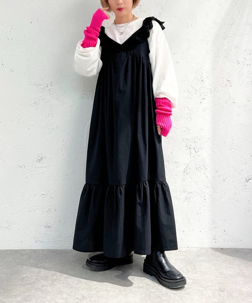 apres jour mignon（アプレジュールミニョン）の「コットンレースフリルワンピース【ZOZOTOWN限定アイテム】（ワンピース・レディース・ブラック/オフホワイト・フリー/X-LARGE）」の16枚目の写真