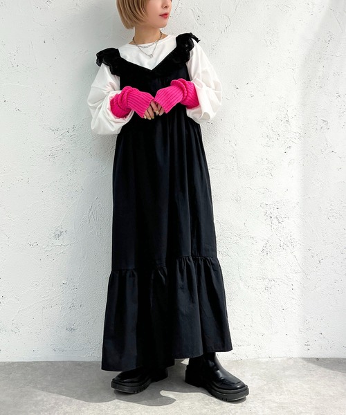 apres jour mignon（アプレジュールミニョン）の「コットンレースフリルワンピース【ZOZOTOWN限定アイテム】（ワンピース・レディース・ブラック/オフホワイト・フリー/X-LARGE）」の17枚目の写真