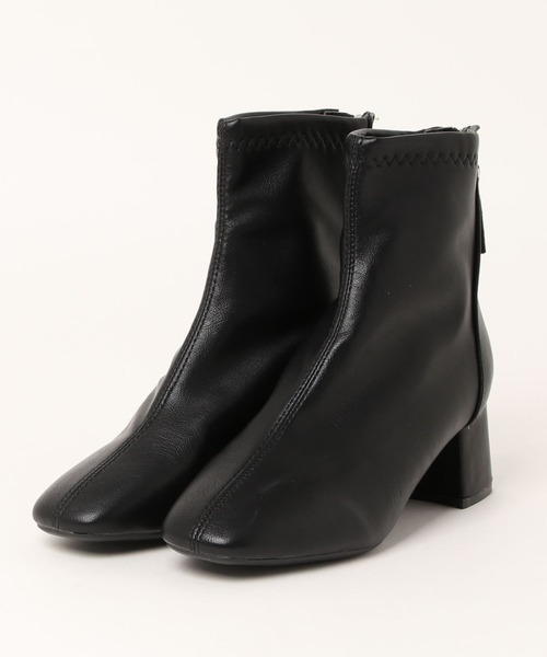 Nia（ニア）の「Nia/スクエアトゥショートブーツ（ブーツ・レディース・ブラック/ベージュ・36/38）」の14枚目の写真