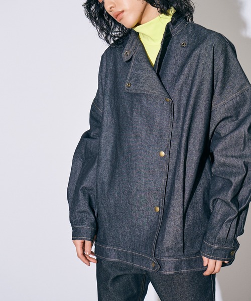 【FASHIRU】スタンドカラー デニムブルゾン FASHIRU】スタンドカラー デニムブルゾン - メルカリ