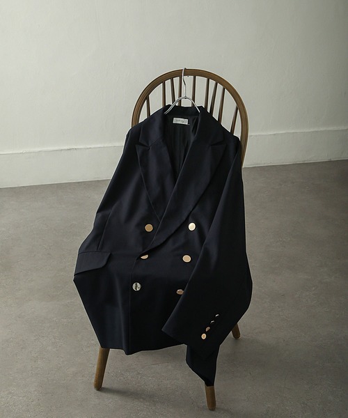 NILWAY（ニルウェイ）の「金ボタンダブルブレストルーズテーラードジャケット/ブレザー/セットアップ可（テーラードジャケット・メンズ・チャコール/グレイッシュベージュ/ネイビー/ブラック/ブラウン・LARGE/MEDIUM）」の13枚目の写真